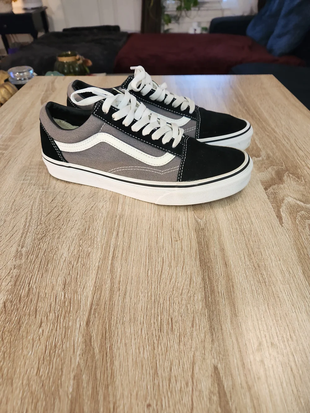 Vans Old Skool Low Top Sneakers - Black & Gray with White Stripe
